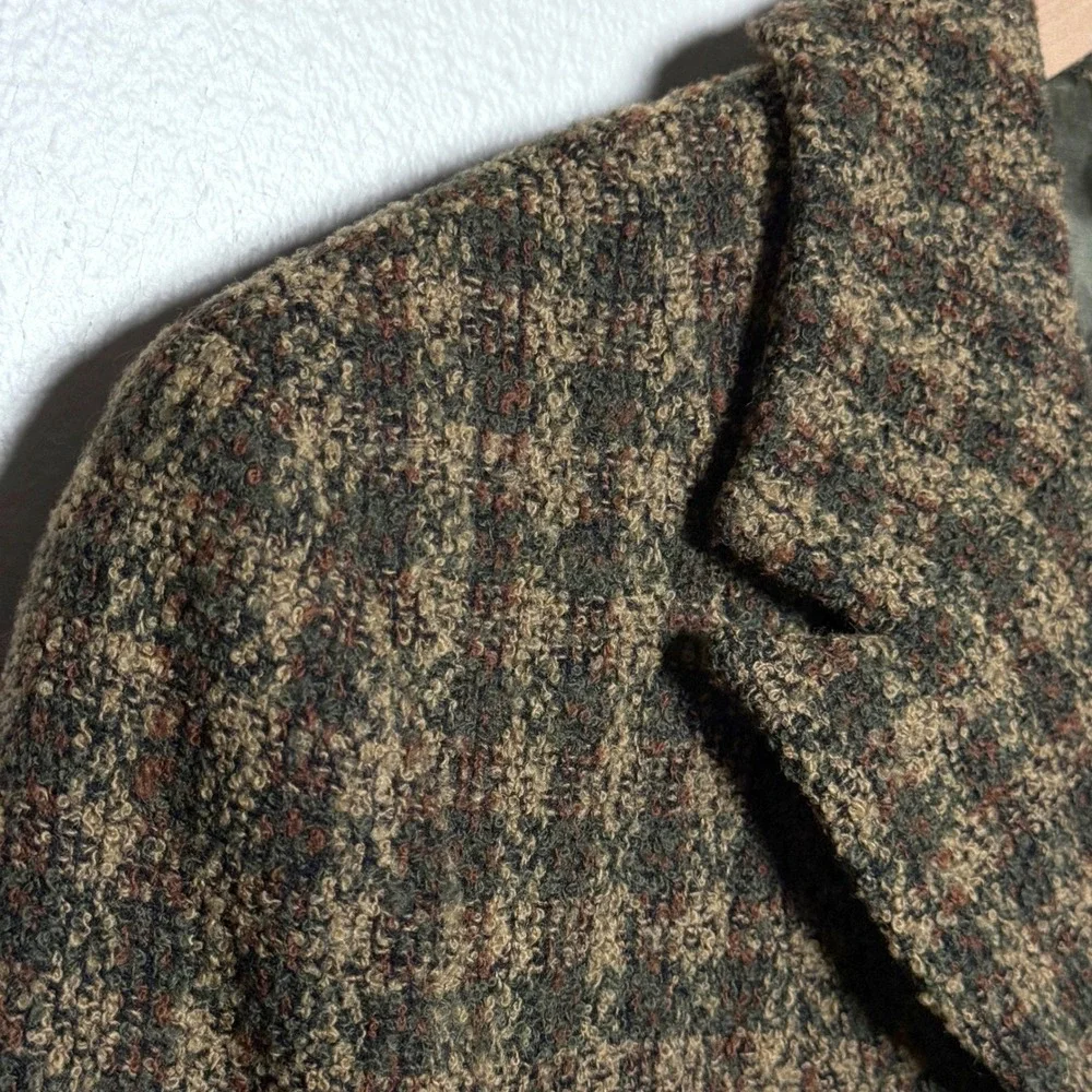Pendleton VTG Womens Wool Blazer Jacket 8 Brown Plaid Academia Gilmore Girls 90s